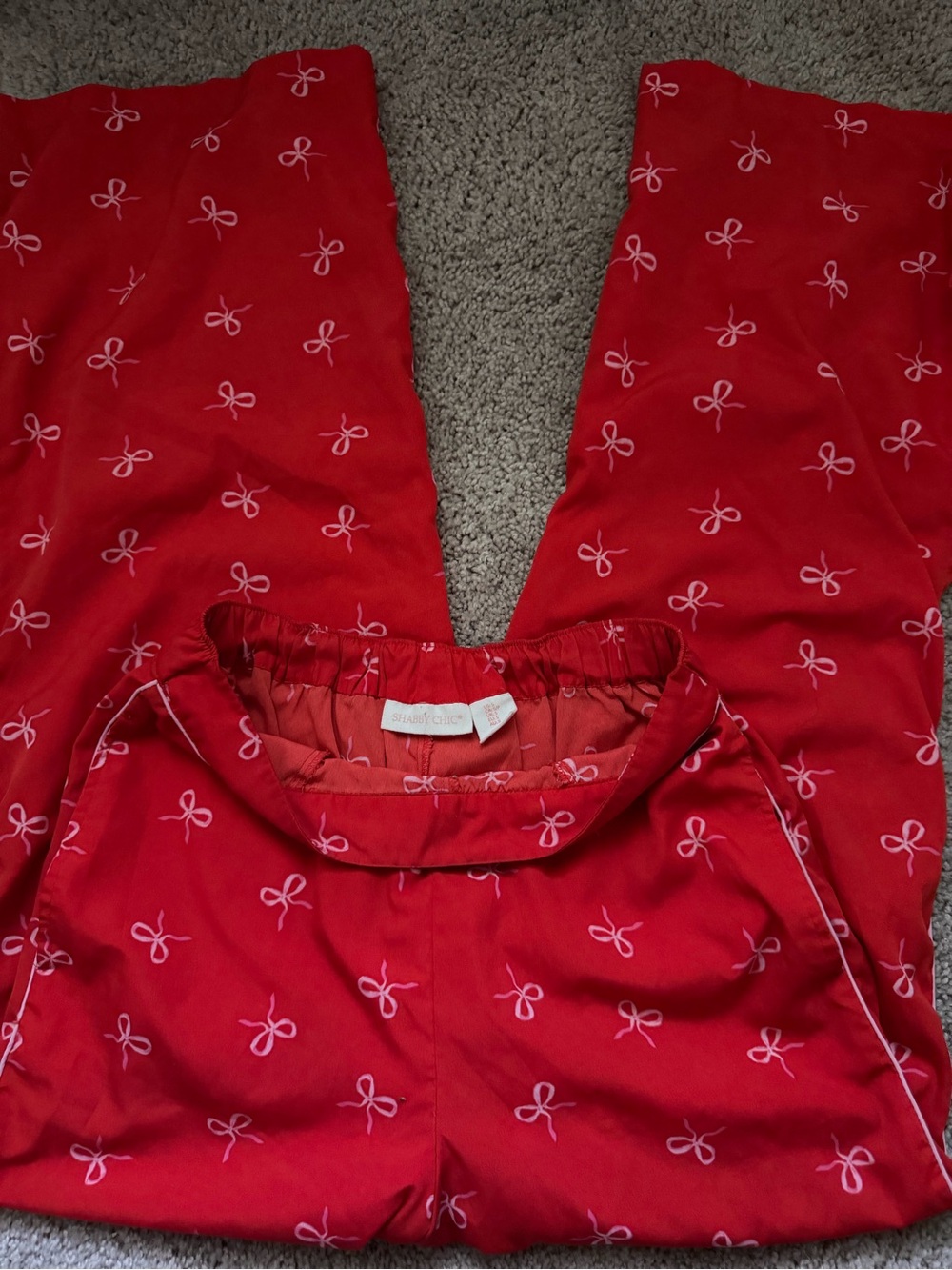 Red Bow Print Pajama Pants